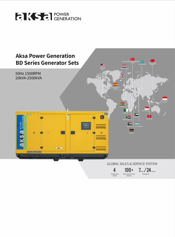 BD Series Generator Sets Product Sheets - 50HZ